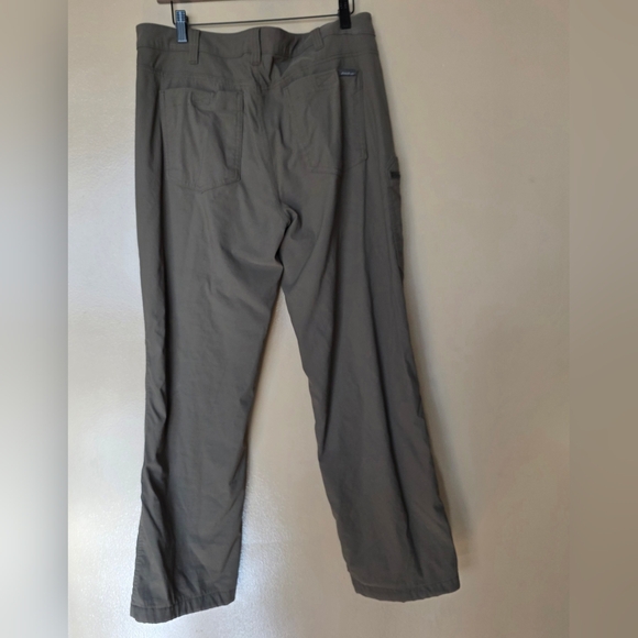 Eddie Bauer Olive Fleece Lined Tech Pants Sz 36×30 Hiking Outdoor Trails Granola - Picture 7 of 16